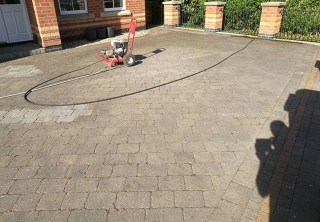 A driveway clean and resand at Radcliffe on Trent, Nottingham (before)