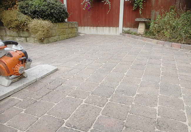 Block paved patio, cleaned and re-sanded in Arnold, Nottingham (after)