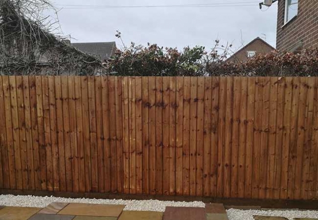 Featheredge fencing created on a job at Awsworth, Nottingham