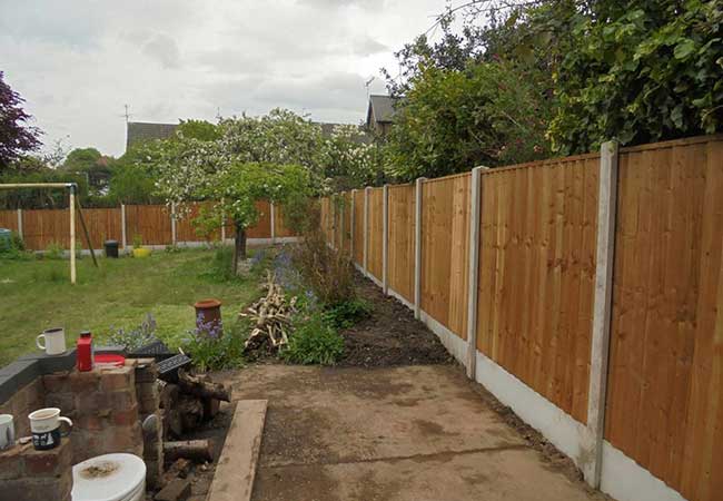 Fencing we installed on a job in Woodthorpe, Nottingham using Concrete posts and gravel boards and timber close boarded panels.