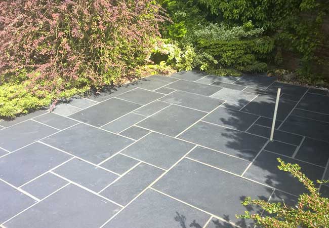 A Black Limestone Patio we layed in Radcliffe on Trent, Nottingham